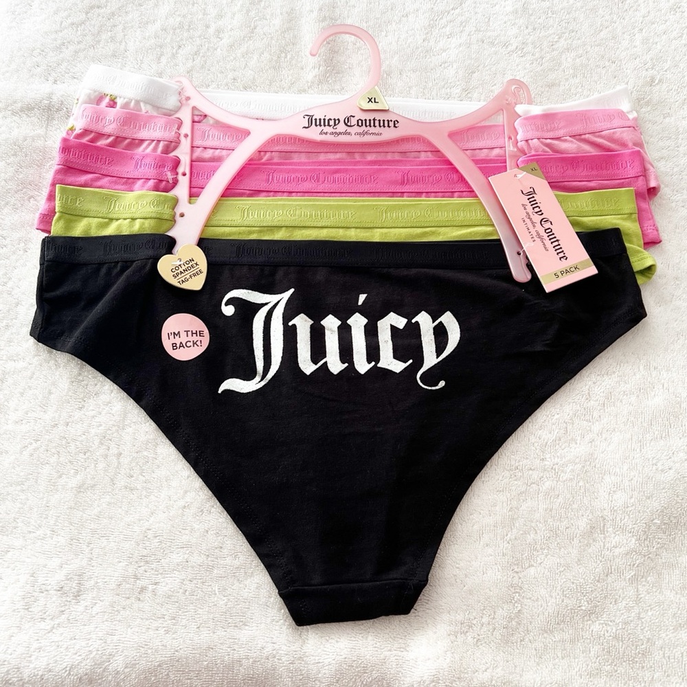 NWT! Juicy Couture 5 Ladies Panties XLarge Multicolors Sexy Intimates Feminine